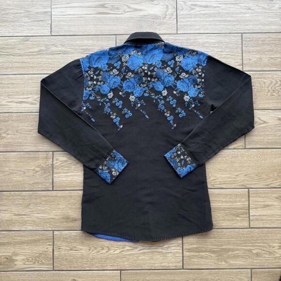 Y2K Patroncito Embroidered Roses Affliction button up shirt - Picture 1 of 7